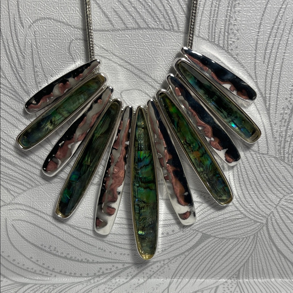 Dana Buchman Green and Silver Statement Necklace